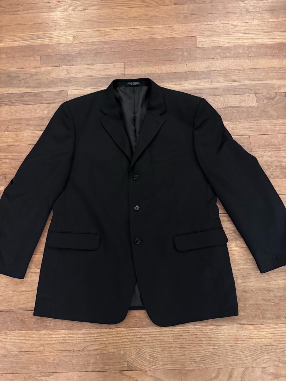 Albert Nipon Men's Black Wool Blend Blazer Jacket - Size 48R
 b85